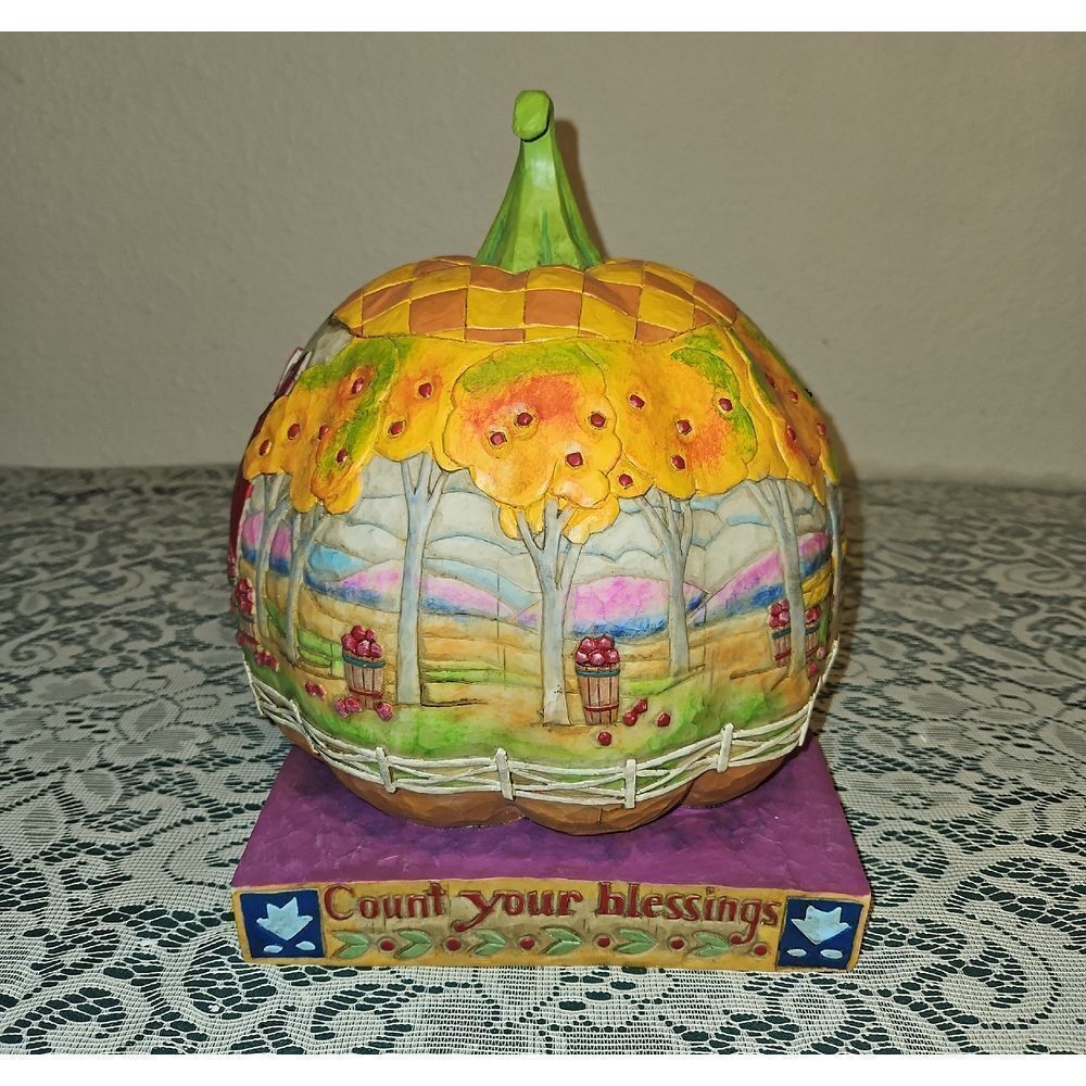 Jim Shore Colorful Autumn Pumpkin Figurine